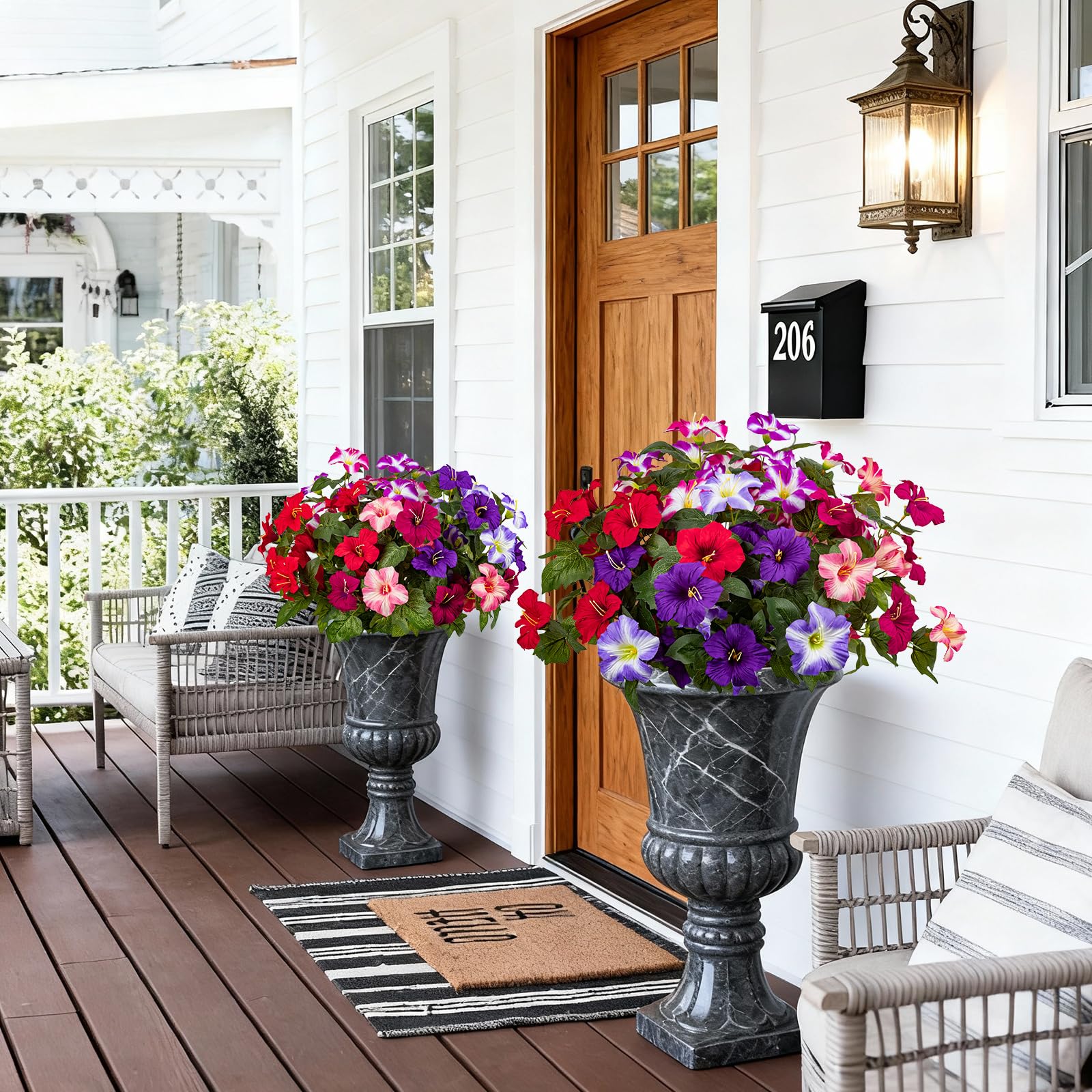 Greenery and leaves in Brlita petunias provide natural look and balance