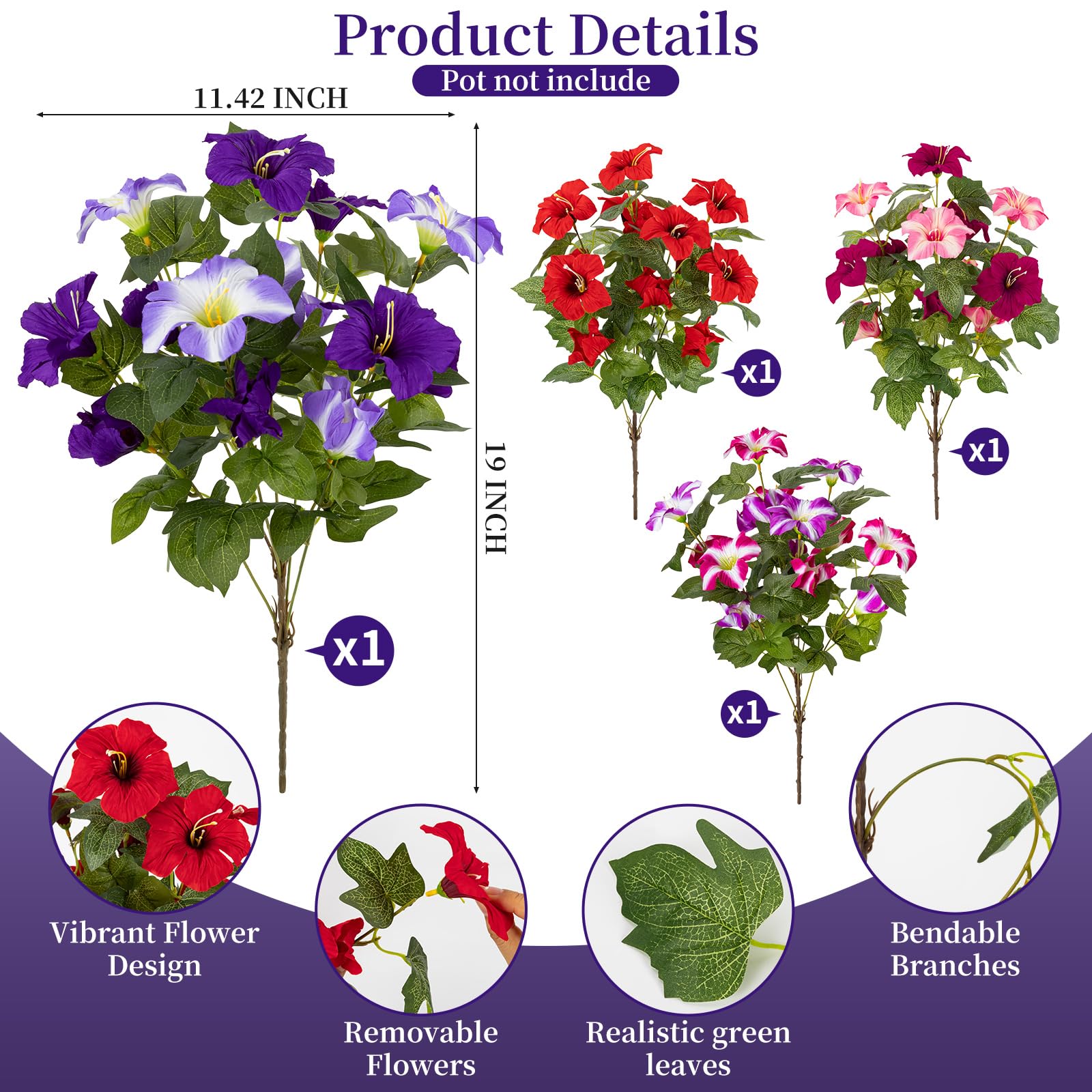 Longer branches add depth to Brlita petunia arrangements