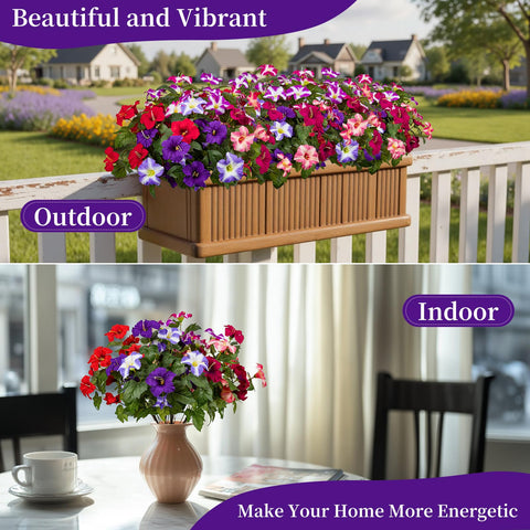 Realistic Brlita petunia petals and leaves elevate front-door decor