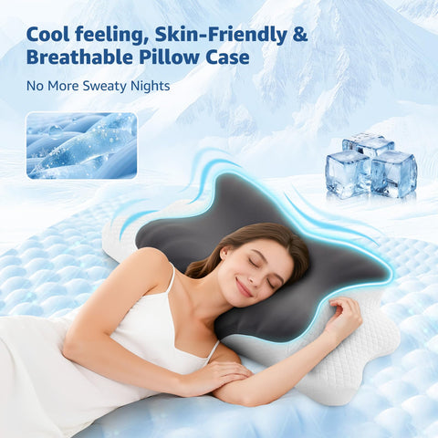 BRO contour memory foam neck pillow conforms to your spine for comfortable support.