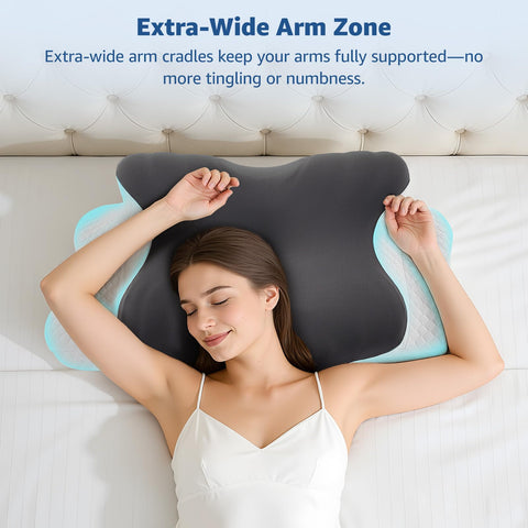 BRO dual-height neck pillow offers versatile loft for different sleeping styles.
