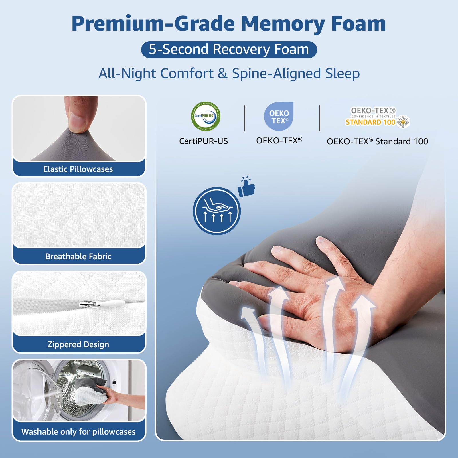 BRO side-sleeper setup provides space for relaxed arm placement.