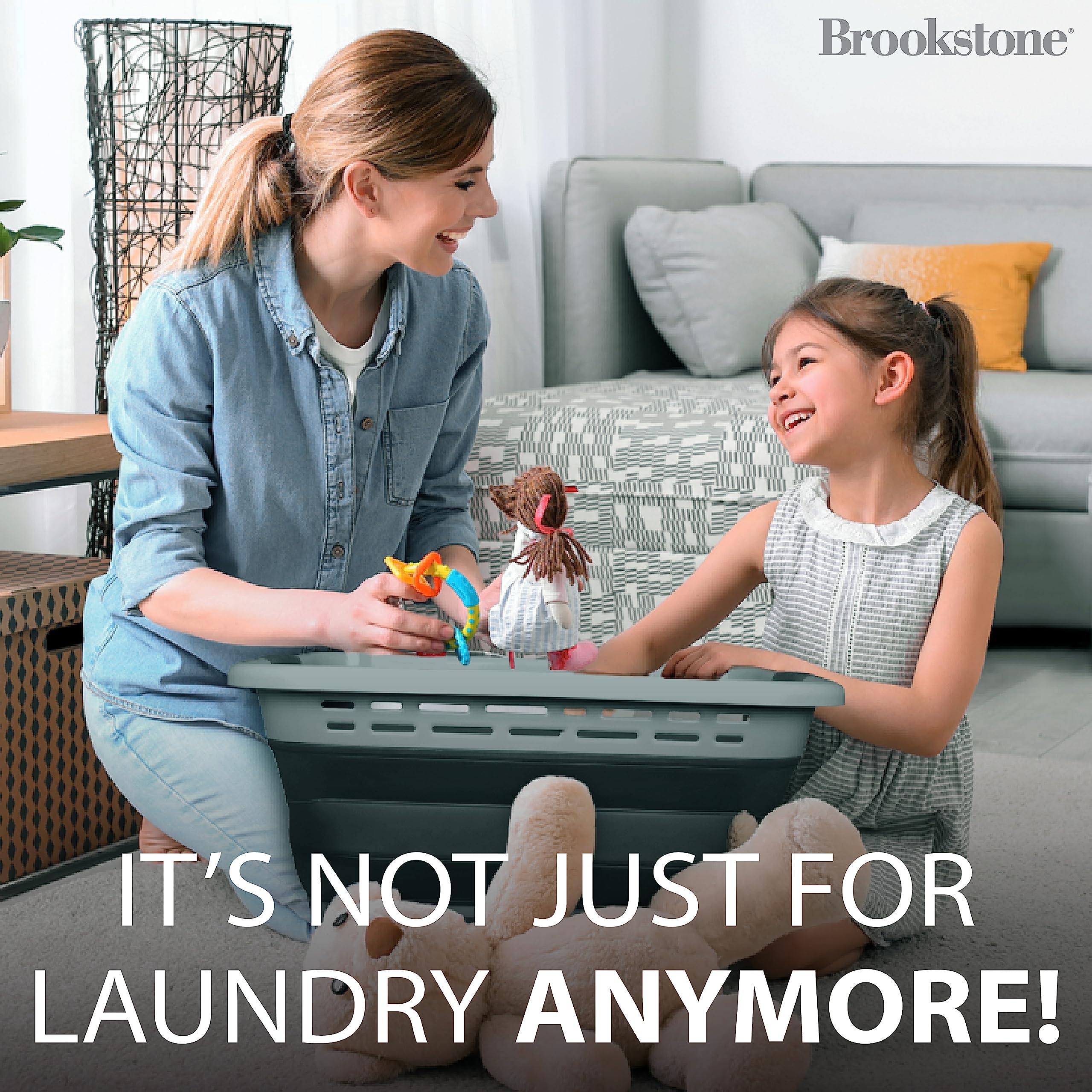Brookstone pop up hamper in action easily unfolds for quick laundry setup