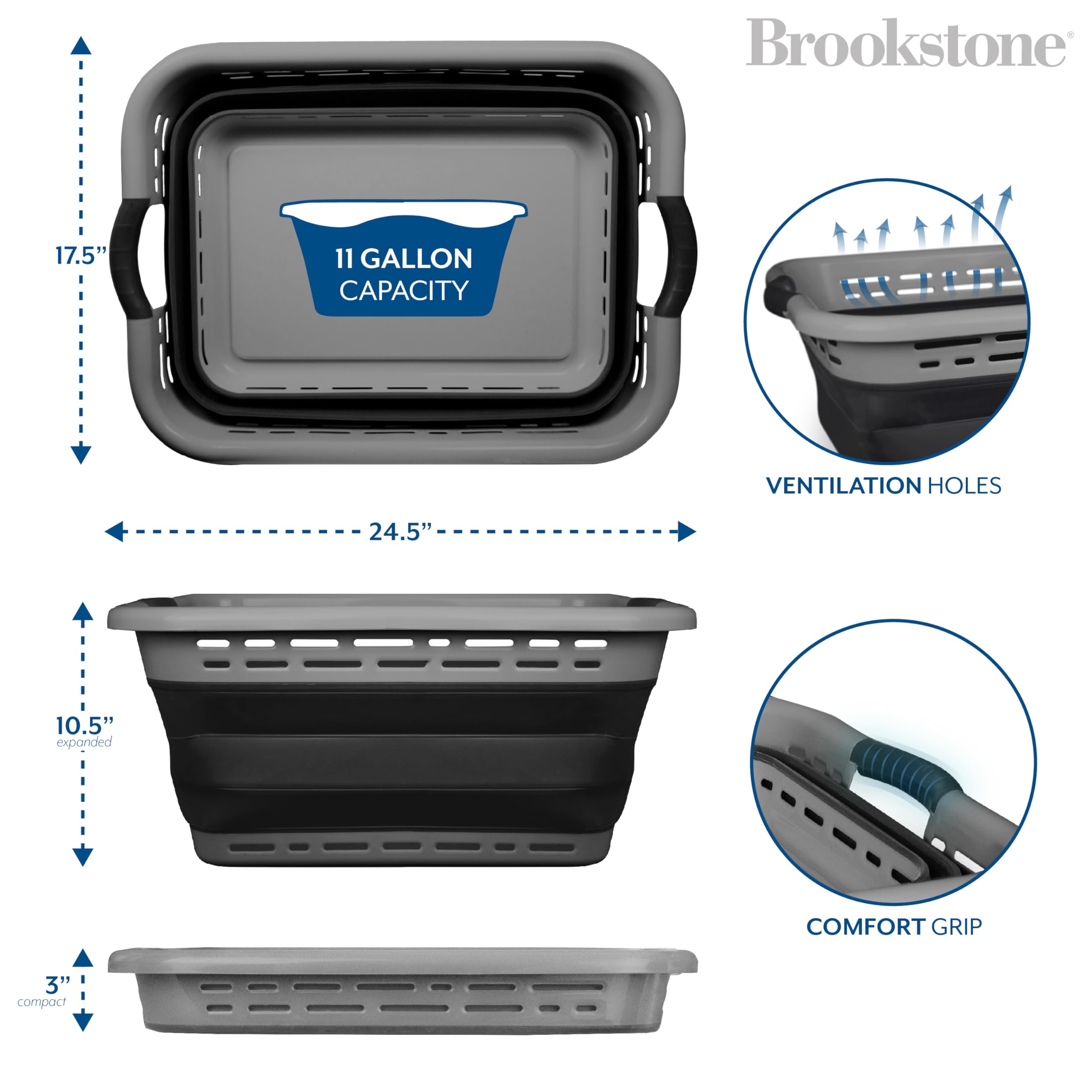 Brookstone BPA free basket for durable daily use.