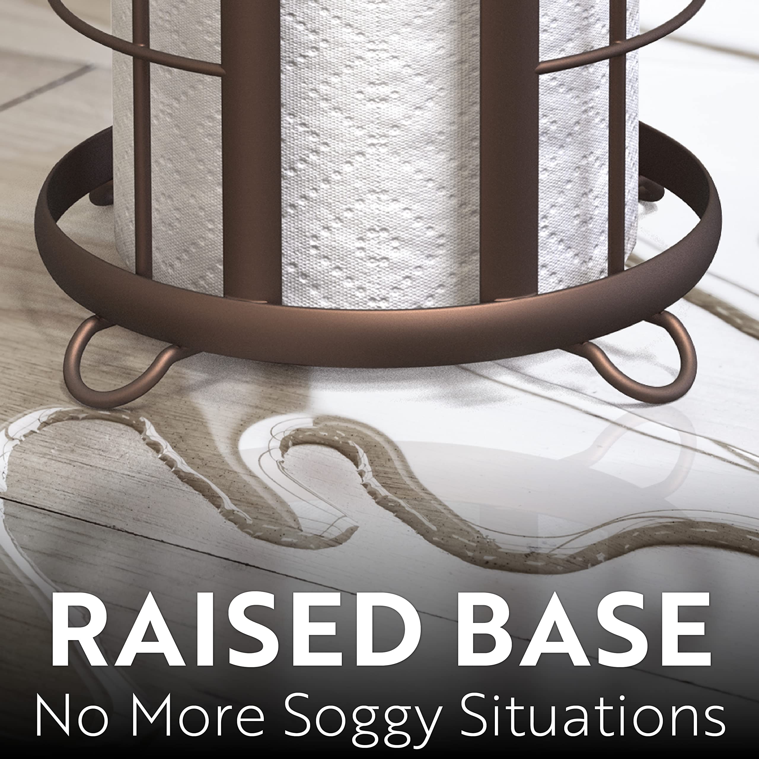 Brookstone bronze free-standing organizer placed in a contemporary bathroom