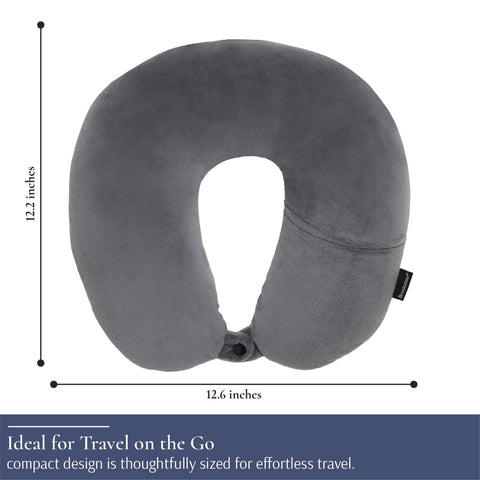 Brookstone lightweight plush pillow designed for on-the-go comfort