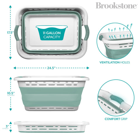 Brookstone portable pop-up laundry hamper for quick transfer between rooms.