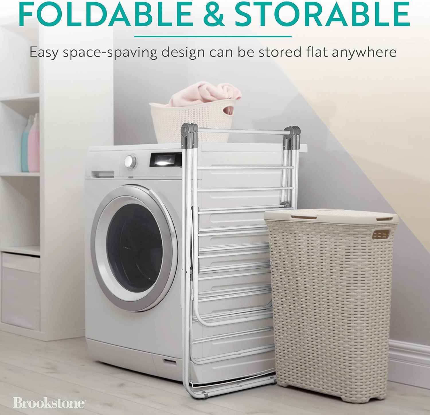 Brookstone two-tier design separates linens from delicate garments.