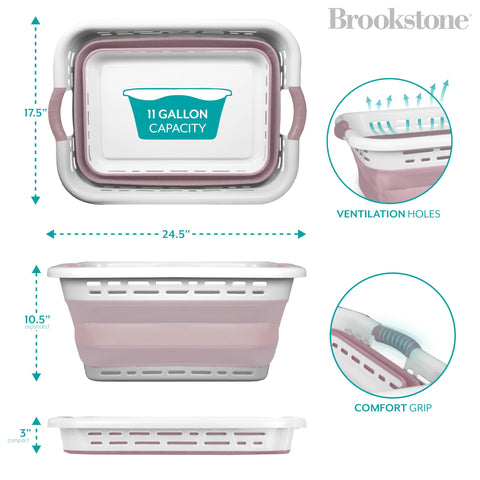 Brookstone slim space-saving design supports large loads when needed and folds compactly afterward.
