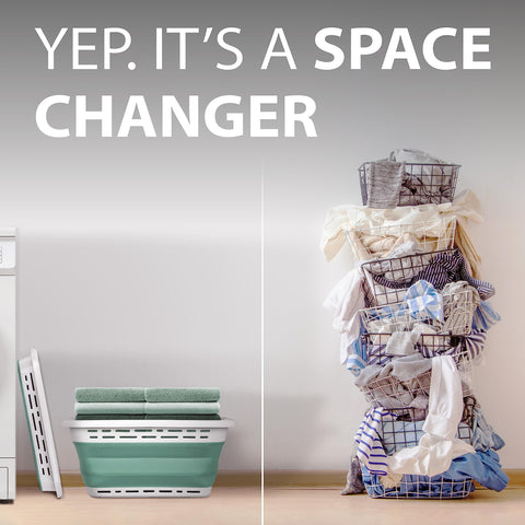 Brookstone space-saving foldable design fits tight laundry corners and apartments.