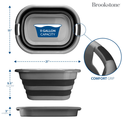 Brookstone two-pack collapsible baskets for versatile home organization.