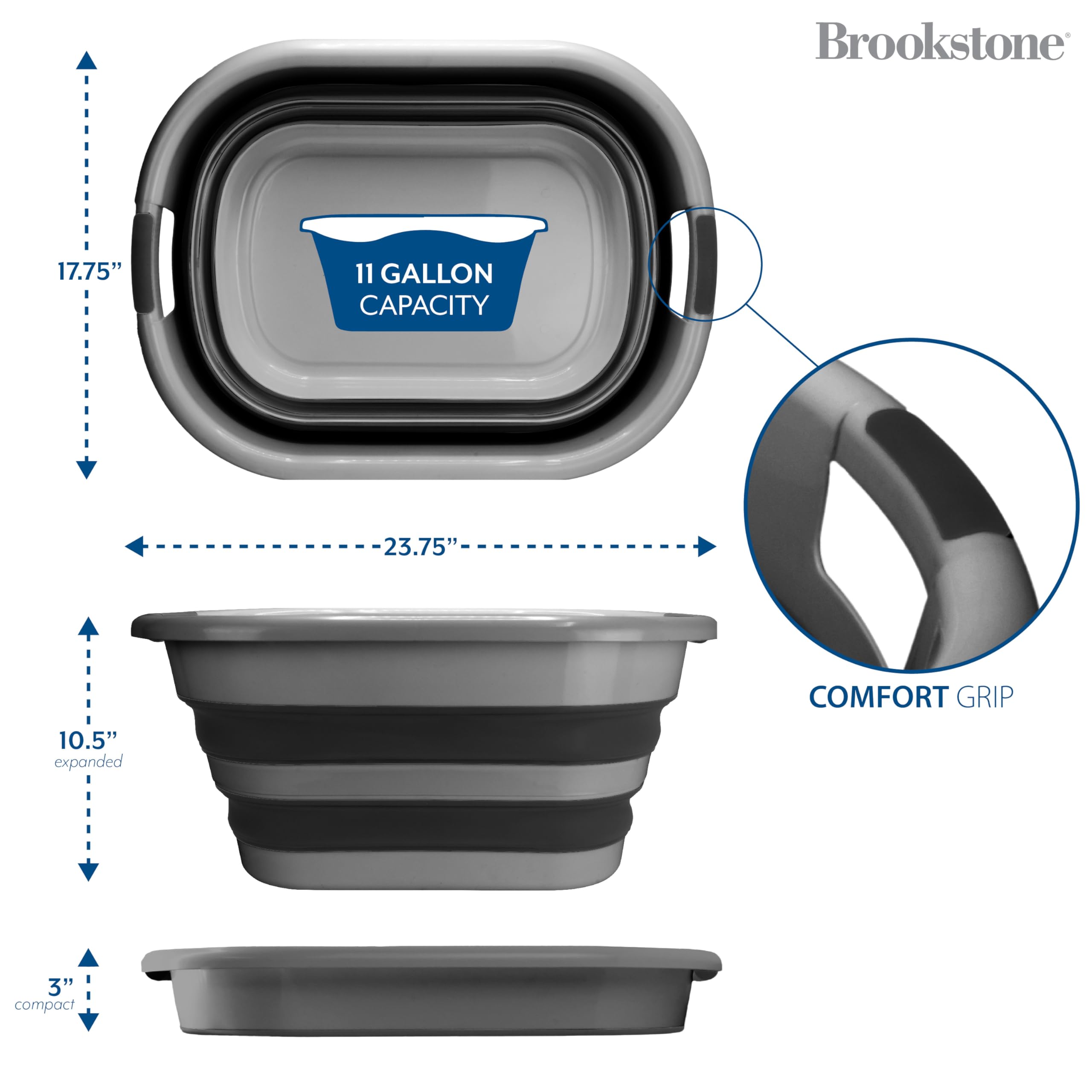 Brookstone two-pack laundry baskets ready for clutter-free laundry days.
