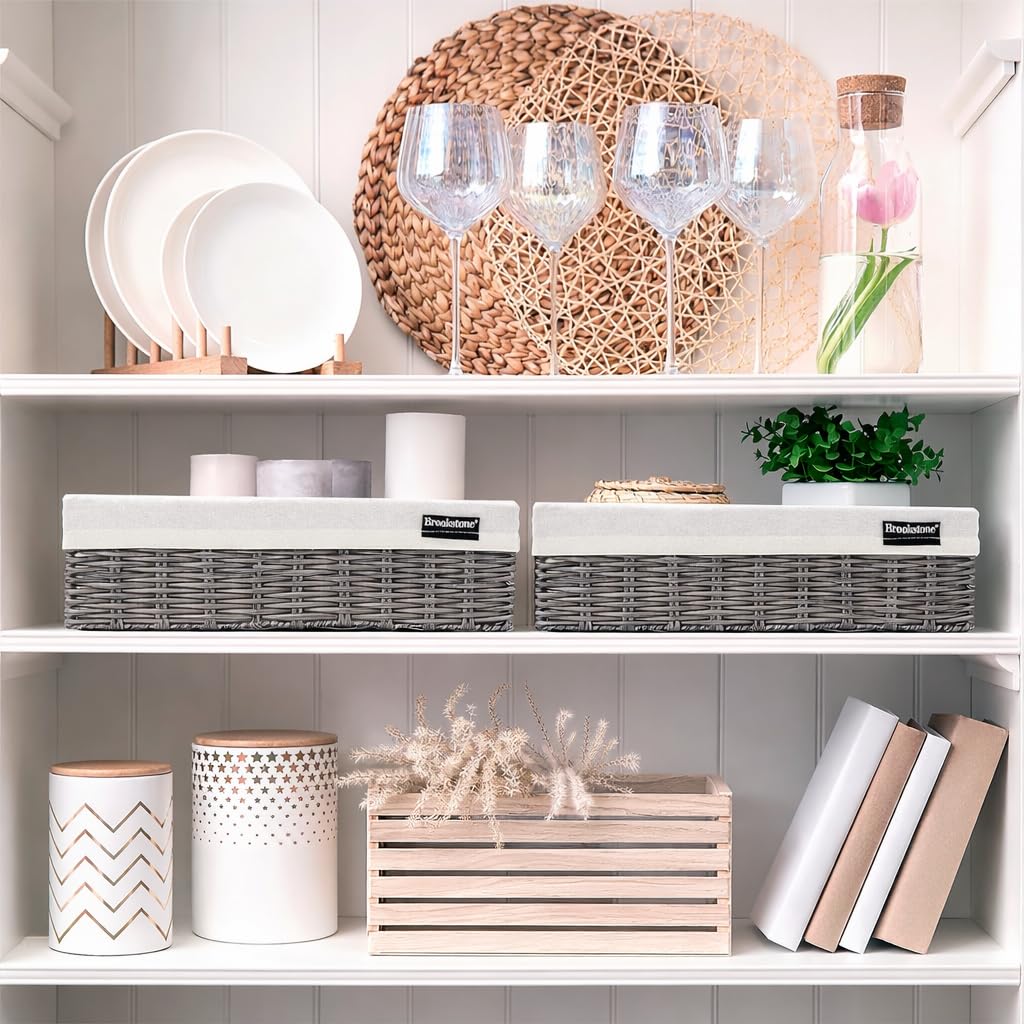 Brookstone two pack baskets versatile on shelves and closets