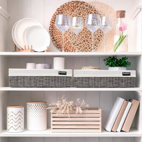 Brookstone two pack baskets versatile on shelves and closets