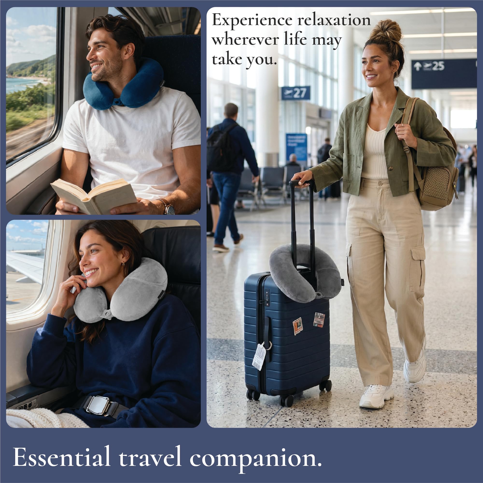 Brookstone U-shaped neck pillow offers compact, versatile travel support