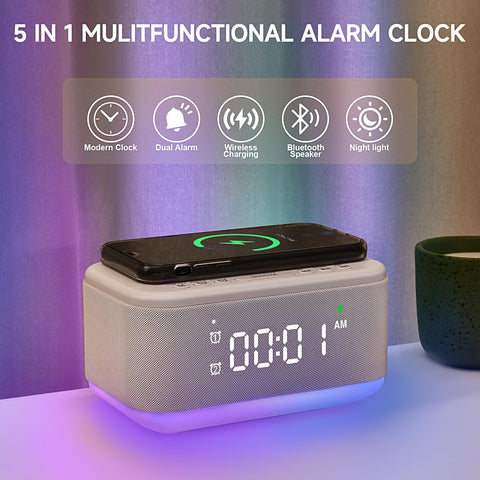 Broserengy Tech dual-alarm settings for flexible weekday and weekend wake-ups
