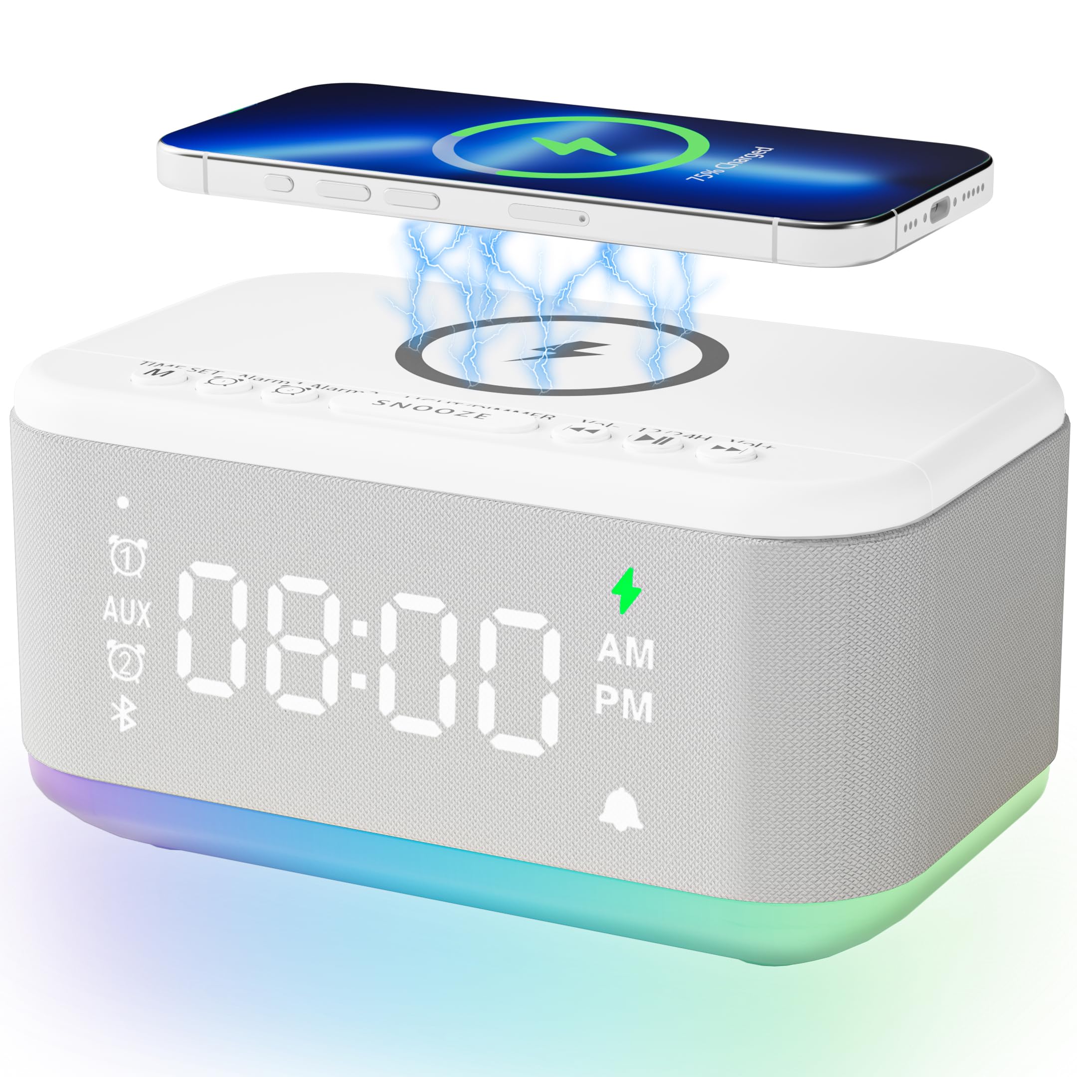 Broserengy Tech alarm clock face with dimmed lights for night use