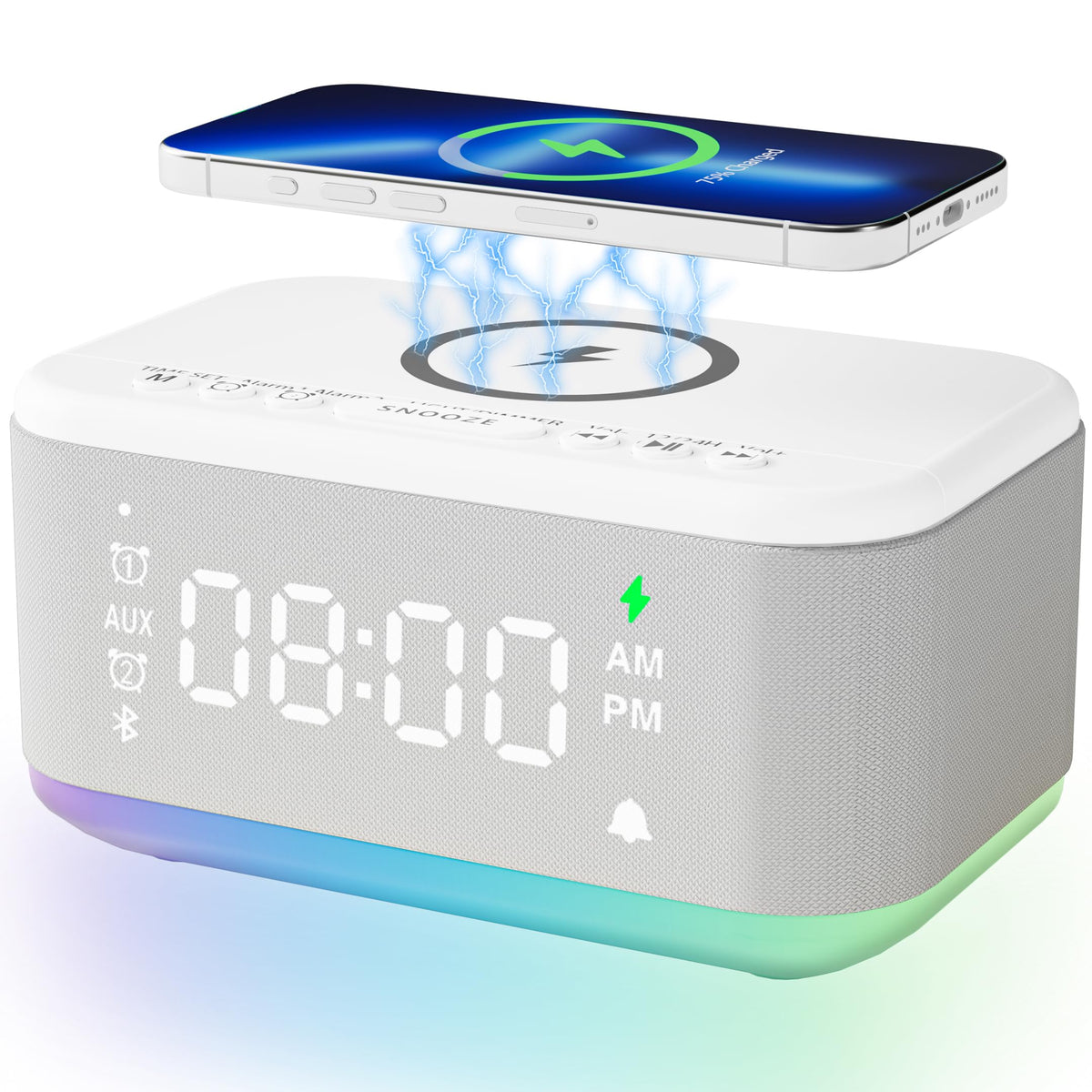 Broserengy Tech alarm clock face with dimmed lights for night use