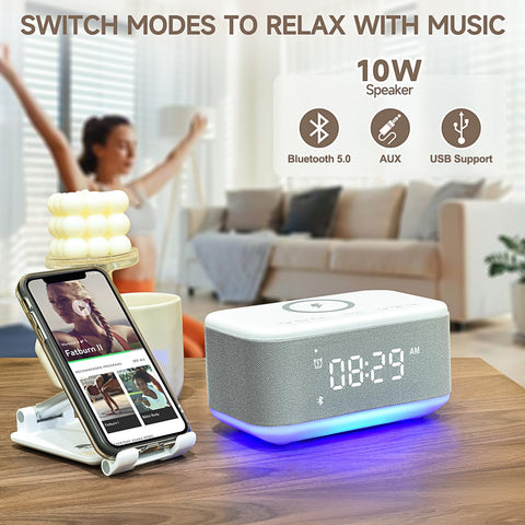 Broserengy Tech wake sound options displayed on the clock