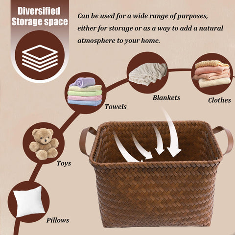 Brownlily bedroom and bathroom storage basket reduces clutter and simplifies storage.