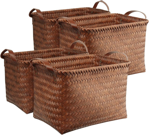 Brownlily handwoven basket set for blankets and laundry, sturdy daily storage.