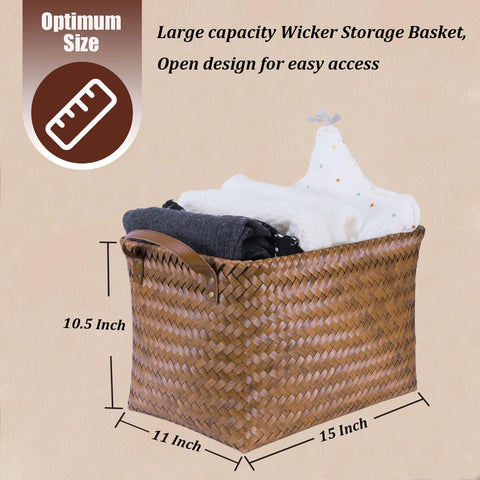 Brownlily PP rattan basket waterproof easy-clean for family spaces.