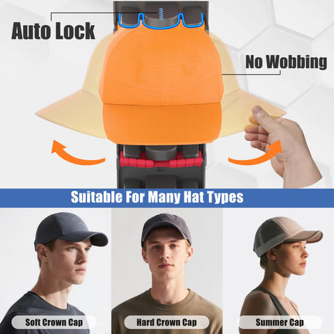 BRUBEQO hats neatly displayed on slim racks