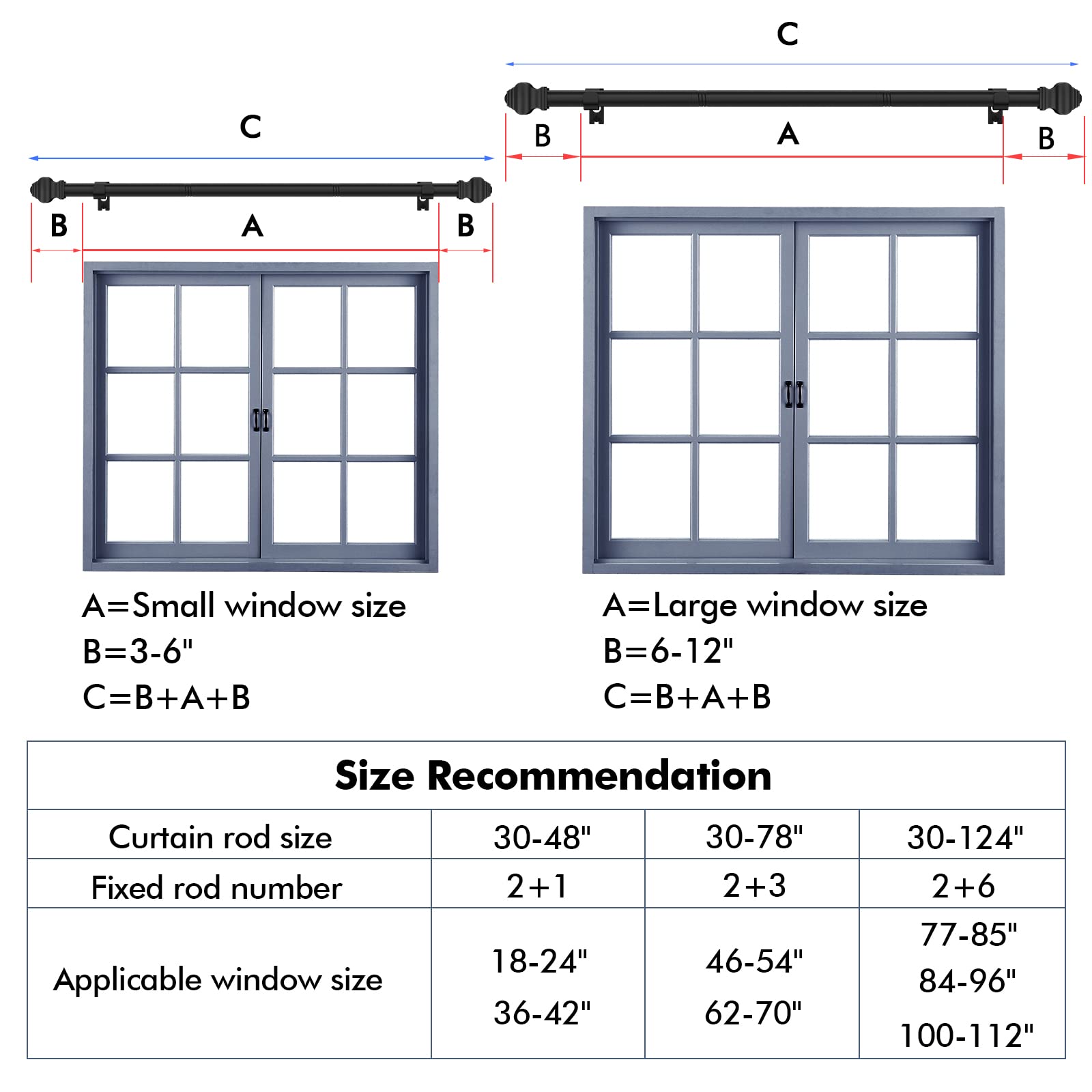 Brunttype curtain rod 0-8mm-thick steel resists wear with daily use
