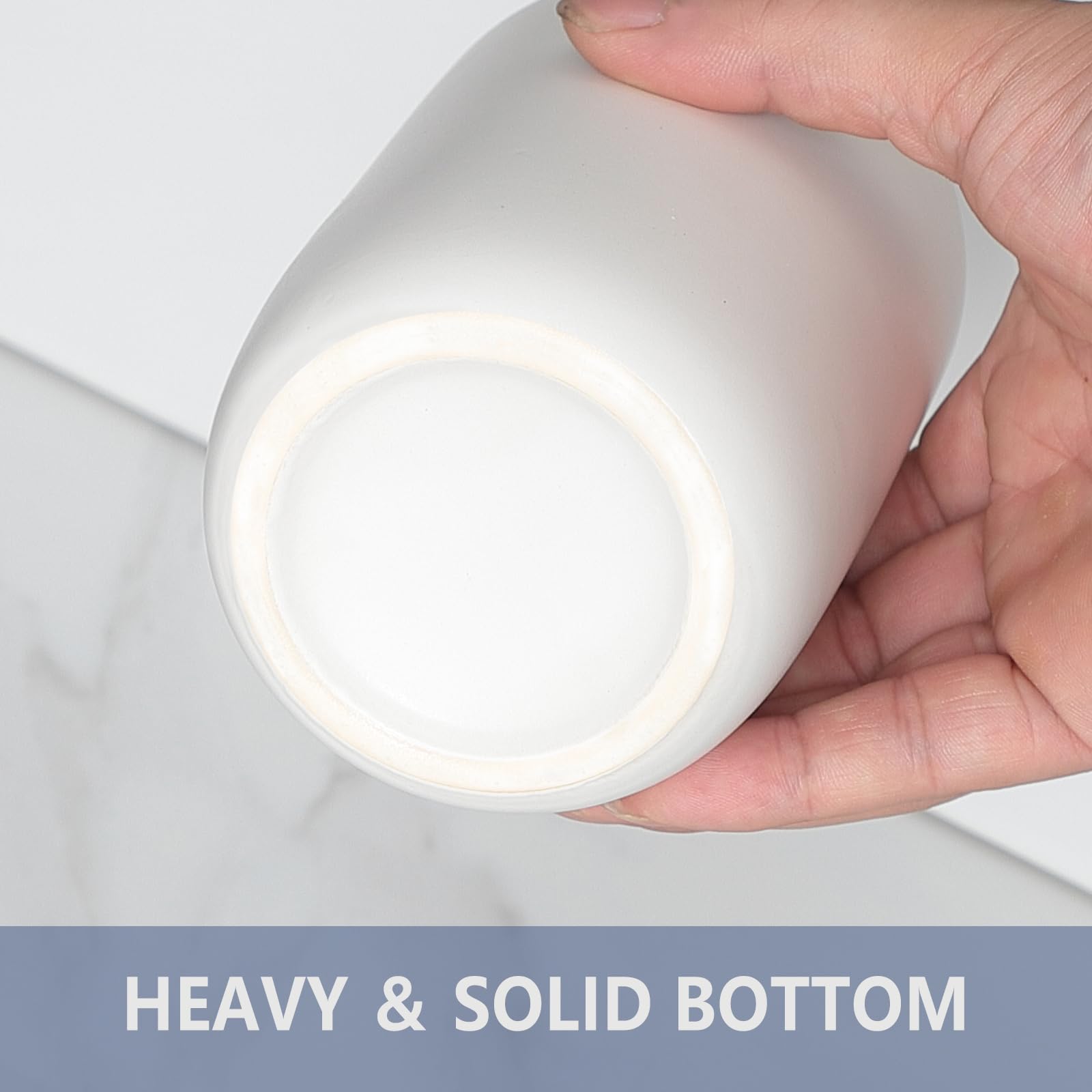 BSDISP bathroom counter organizer in white ceramic keeping tools tidy