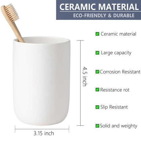 Easy-clean white ceramic BSDISP holder blends with modern bathroom decor