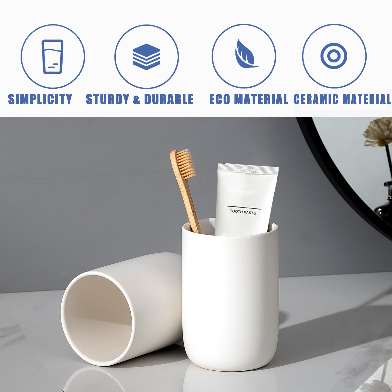 Ceramic BSDISP station for electric toothbrush and accessories on vanity