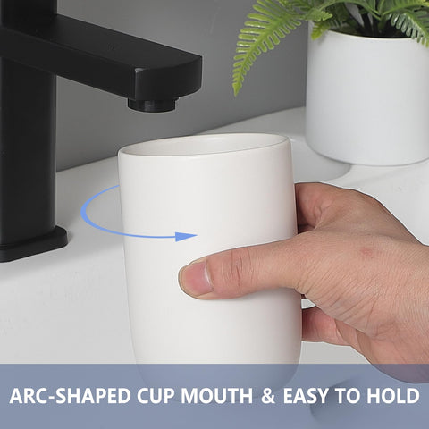 Close up of arc-edge mouth on BSDISP ceramic tumbler with frosted finish