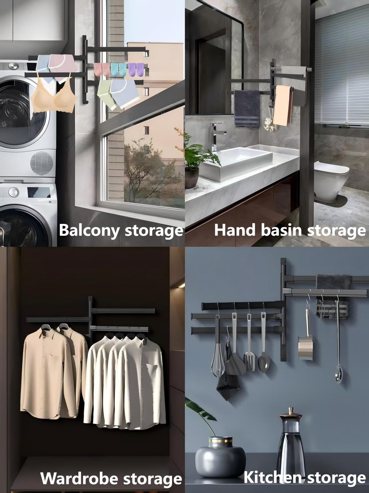 BSELUTNGY Swivel Towel Rack poolside saves space for towels and gear.