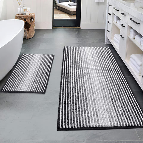 BSICPRO bath mat 20x47 with plush chenille, quick moisture absorption.