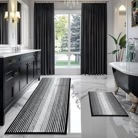 BSICPRO bath mat close-up showing dense chenille pile for plush feet and quick absorption