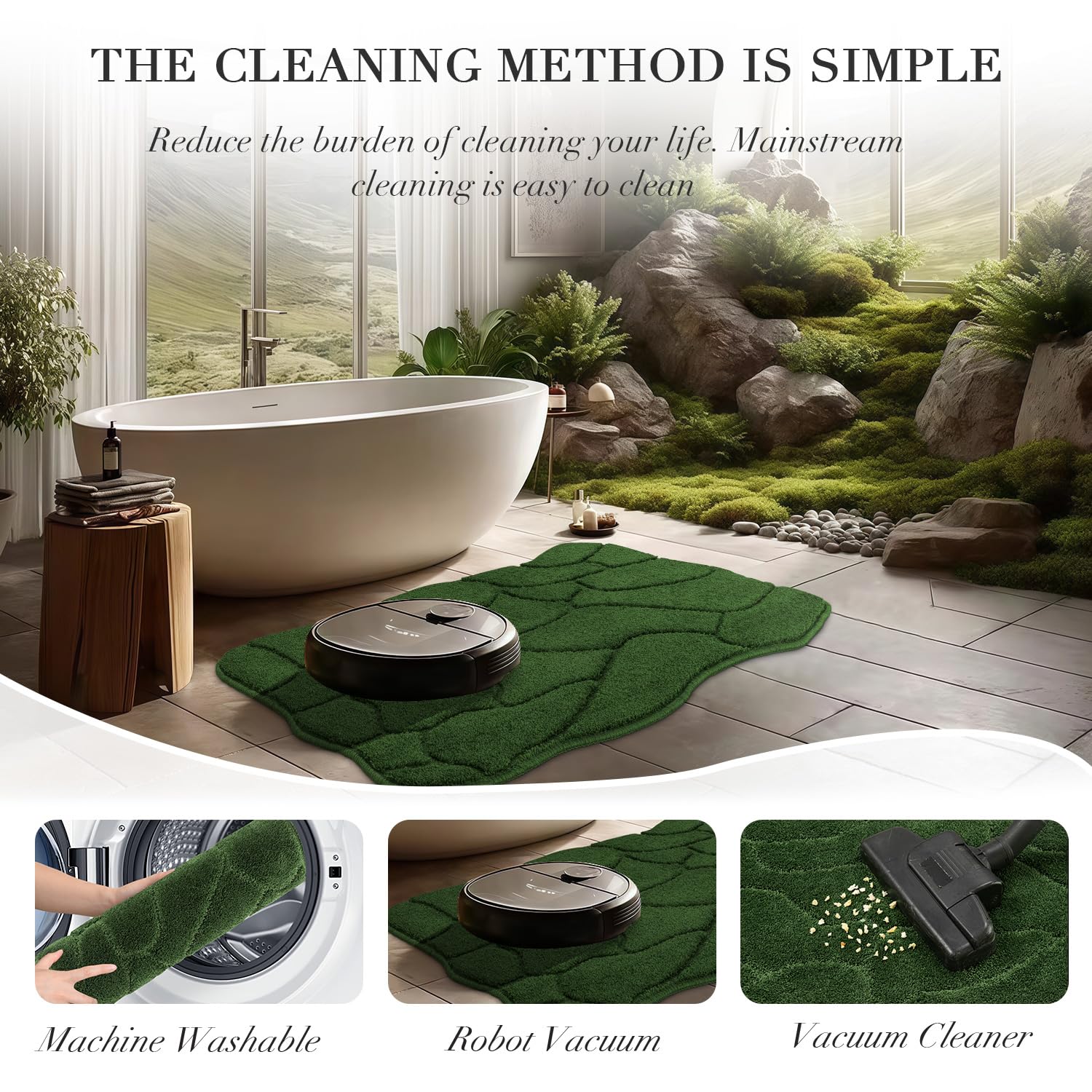 BSICPRO machine-washable rug stays colorfast after washes.
