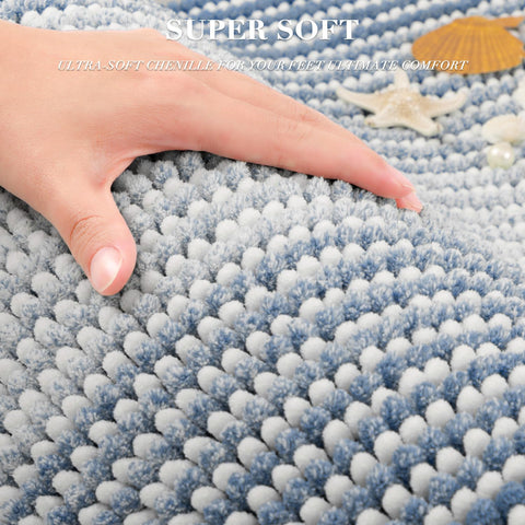 BSICPRO fog blue mats in two sizes, ideal for absorbing moisture after showers.
