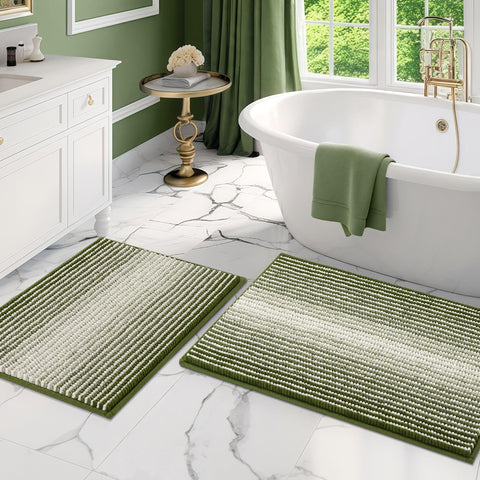 BSICPRO bathroom rug set 20x32 chenille with non-slip backing for secure steps