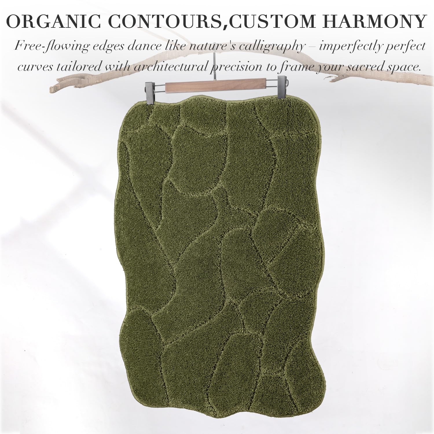BSICPRO olive green bath mat highly absorbent for quick moisture pickup.
