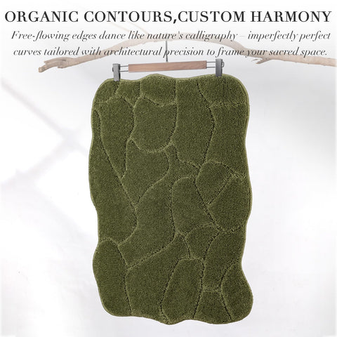 BSICPRO olive green bath mat highly absorbent for quick moisture pickup.