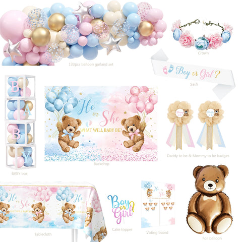 BSMIEFUS bear-themed baby boxes add charming props for reveals
