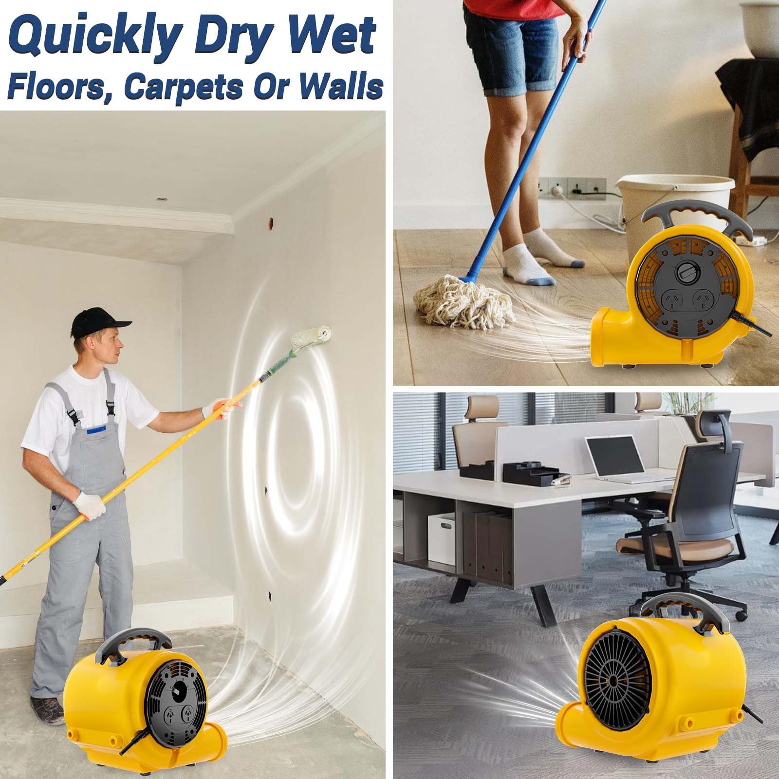 BSMTEK Air Mover Blower Fan featuring 3 speeds for tailored airflow