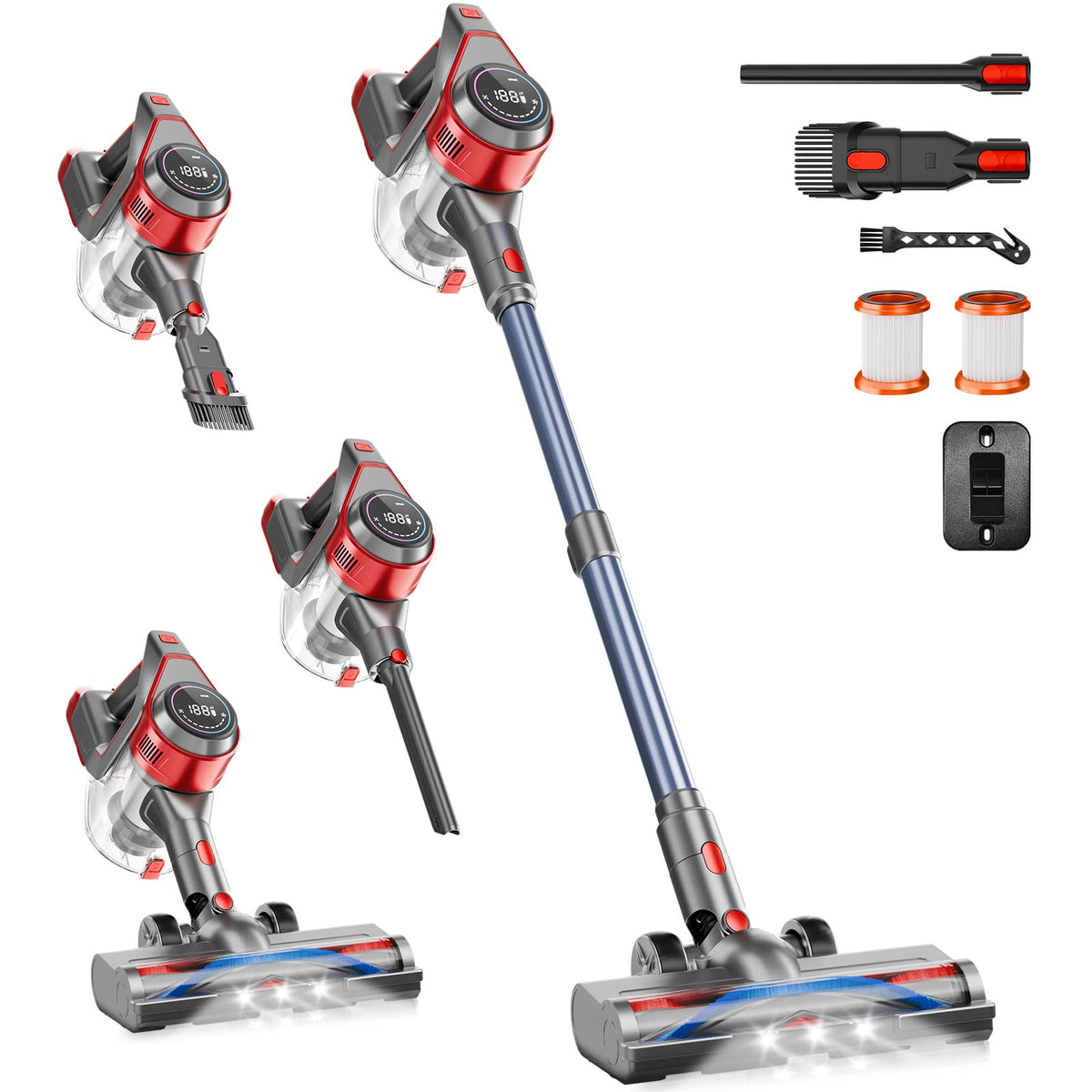 BSNAW cordless stick vacuum suction power for deep floor cleaning