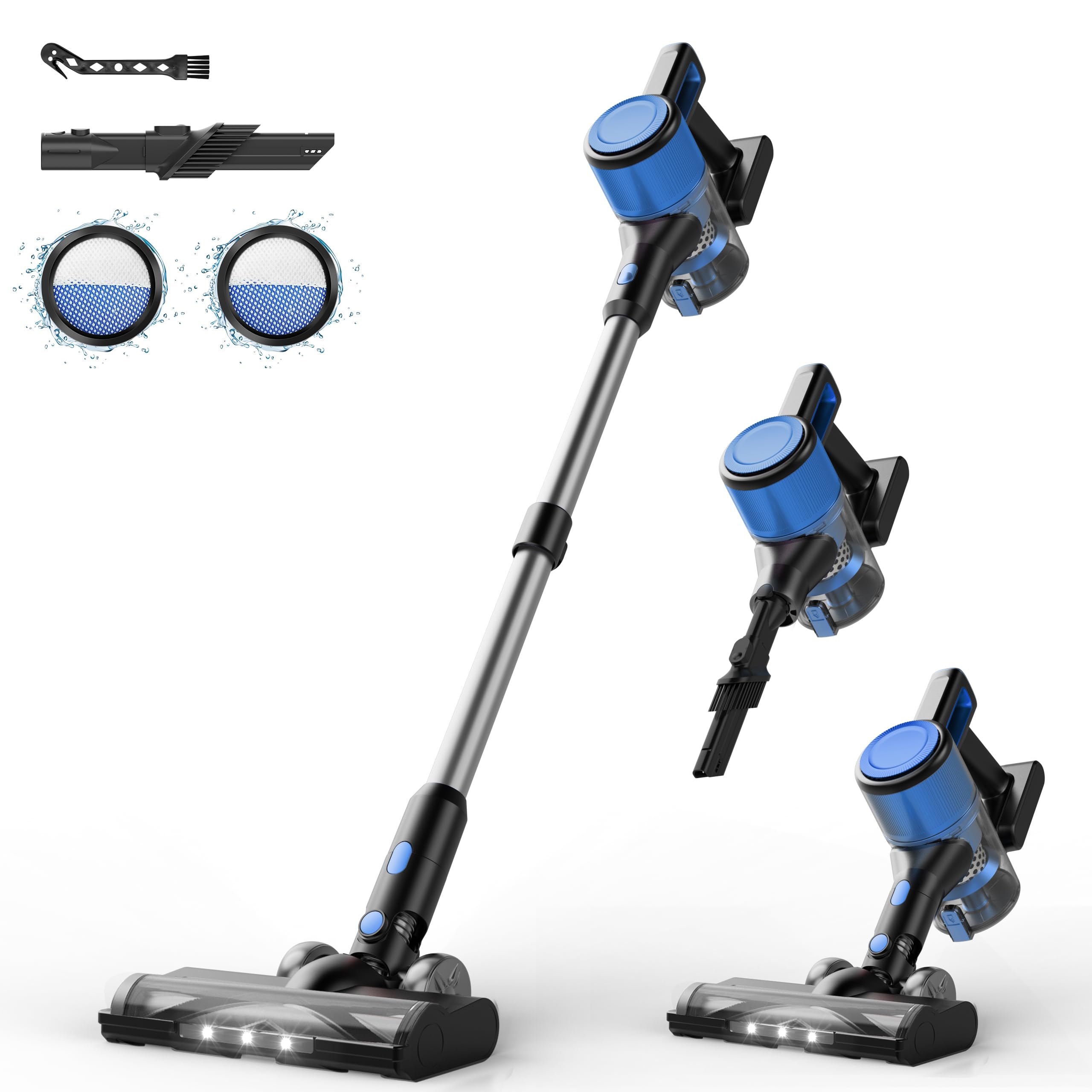 BSNAW cordless vacuum cleaner shows strong suction power for deep cleaning on all floors.