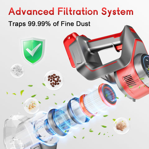 BSNAW front LED light illuminates dark corners for precise cleaning