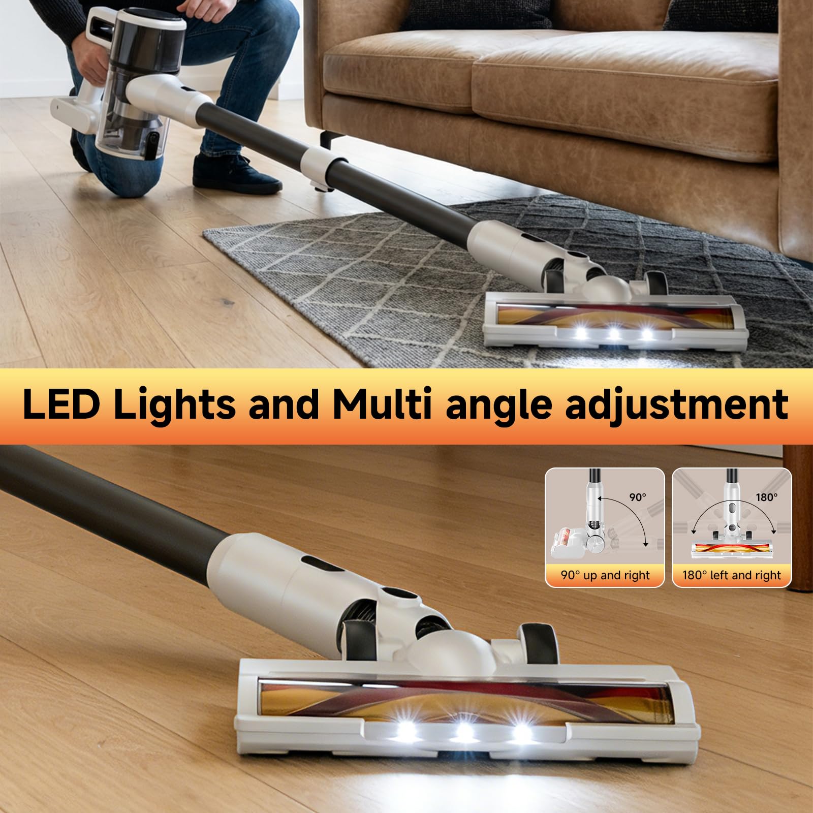 BSNAW handheld cleaning mode tackles stairs and upholstery with ease.