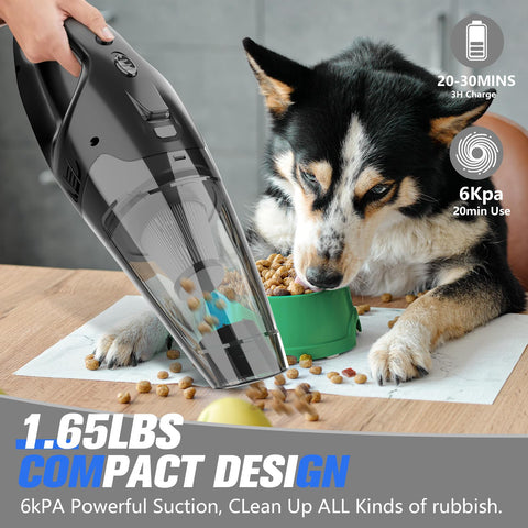 BSRCO cordless car vacuum offers up to 30 minutes of uninterrupted cleaning.