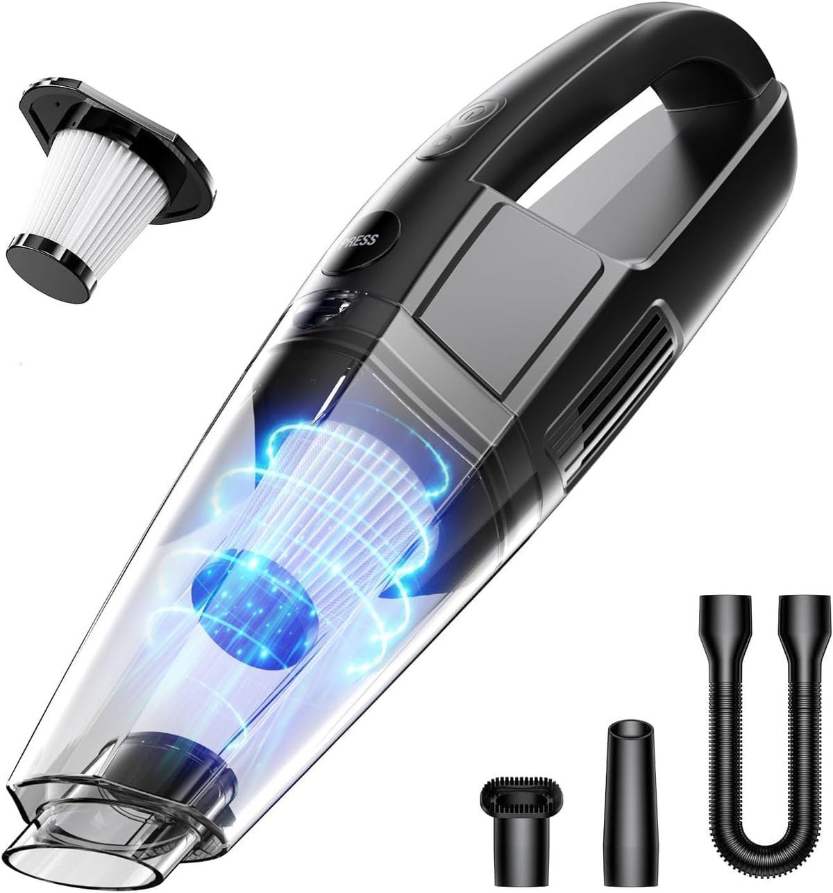 BSRCO Handheld Vacuum cleans car interior quickly with cordless power.