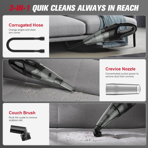 BSRCO lightweight handheld vacuum at 1.65 pounds for easy cleaning