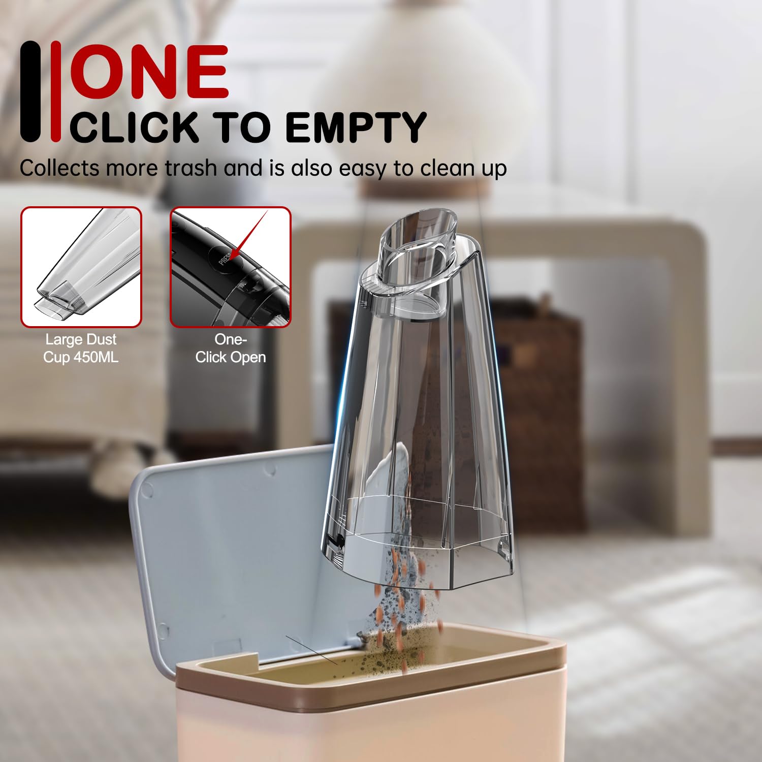BSRCO Handheld Vacuum operates quietly for family-friendly cleaning.